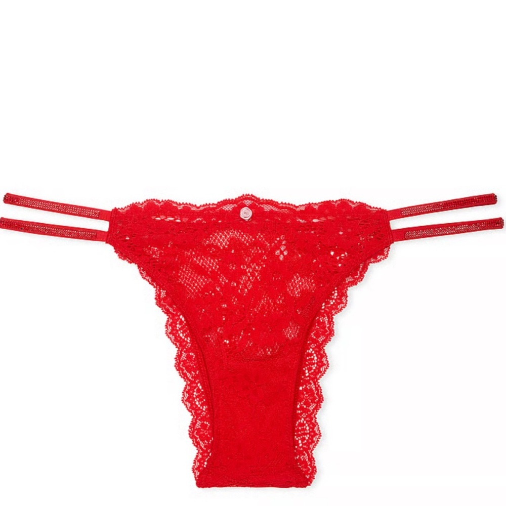 💋Red Lace Strapy bling  Panty